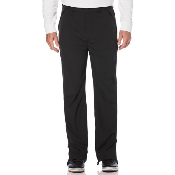 Men's Callaway Golf Pants Size Medium Black Leg Zip Elastic Waist Waterproof NEW - Picture 1 of 6